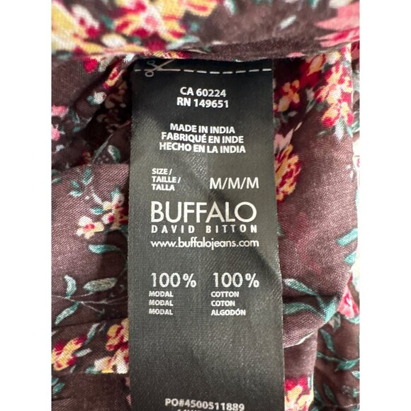 Buffalo David Bitton Floral Maxi Wrap Dress size medium brown cotton new $129 - Picture 5 of 8